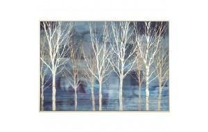 Τύπωμα σε καμβά πίνακας με θέμα δέντρα σε μπλε φόντο 100x70 εκ