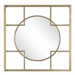 Μεταλλικός καθρέπτης τετράγωνος σε χρυσή απόχρωση 60x60 εκ