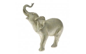 Γκρι ελέφαντας διακοσμητικός από πολυρεζίνη 23.5x11.5x25 εκ