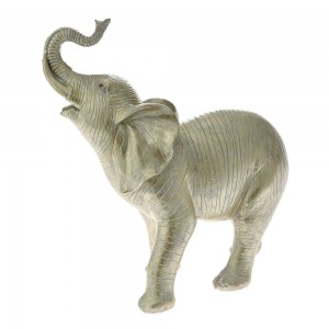 Γκρι ελέφαντας διακοσμητικός από πολυρεζίνη 23.5x11.5x25 εκ