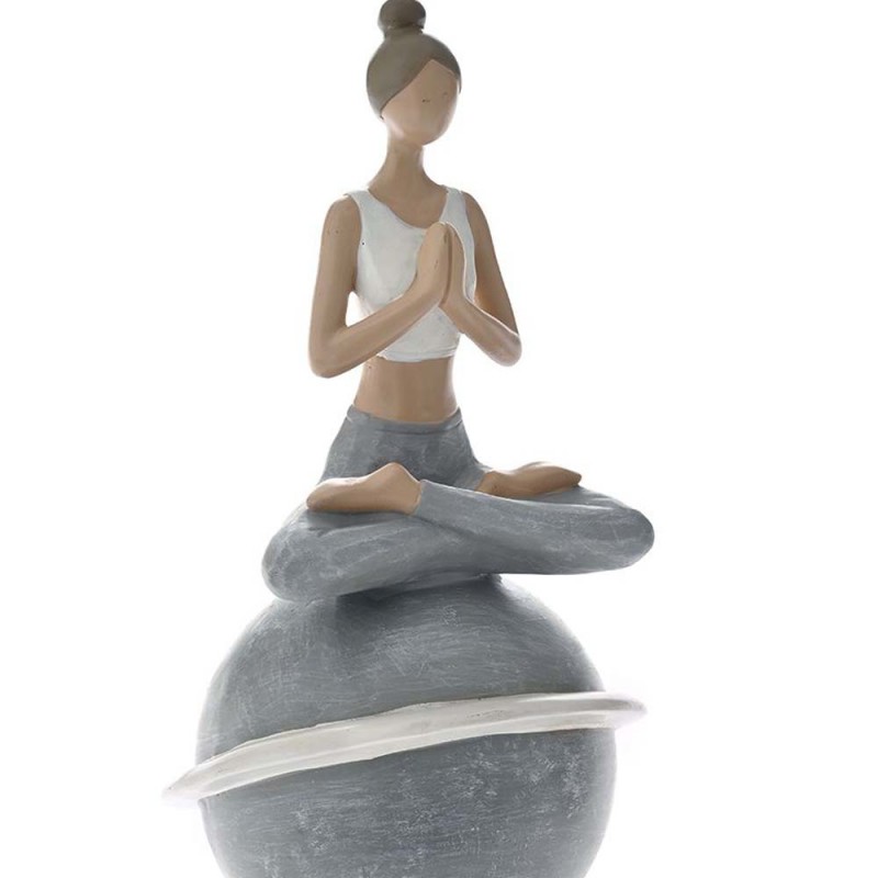 Γυναικεία φιγούρα σε στάση yoga επιτραπέζιο διακοσμητικό από πολυρεζίνη 13x12x25 εκ