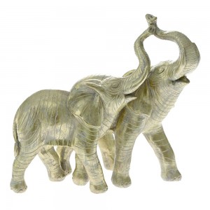 Επιτραπέζιο διακοσμητικό ζευγάρι ελεφάντων από πολυρέζιν 19x11x18.5 εκ