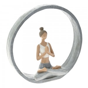 Διακοσμητική κεραμική φιγούρα Yoga σε κύκλο 23x7x22 εκ