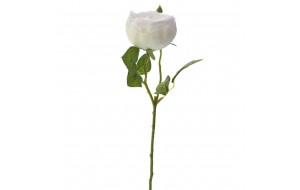 Κλαδί κρεμ διακοσμητικό τριαντάφυλλο με μικρό μπουμπούκι 45 εκ
