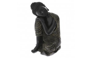 Διακοσμητικός Βούδας σε μαύρο χρώμα 23x22x33 εκ