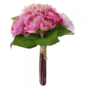 Μπουκέτο διακοσμητικό με μιξ ροζ λουλουδιών 32 εκ
