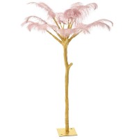 Τεχνητό δέντρο χρυσή απόχρωση με ροζ πούπουλα 150 εκ