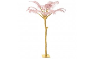 Τεχνητό δέντρο χρυσή απόχρωση με ροζ πούπουλα 120 εκ