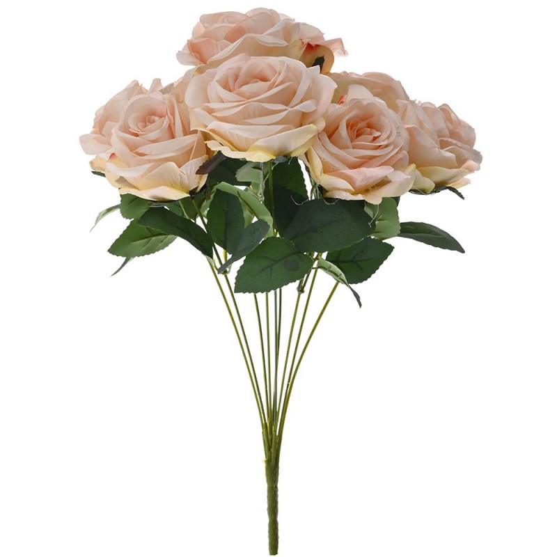 Μπουκέτο διακοσμητικό σομόν τριαντάφυλλα 44 εκ