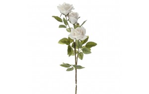 Τεχνητό κλαδί με τρία λευκά τριαντάφυλλα 86 εκ