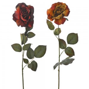 Κλαδί διακοσμητικό τριαντάφυλλο ανοιχτό σε δύο χρώματα 71 εκ