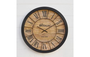 Brooklyn Vintage ξύλινο ρολόι τοίχου 98 εκ