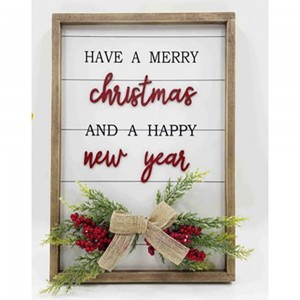Ξύλινη χριστουγεννιάτικη πινακίδα Happy New Year 27x2.5x36 εκ
