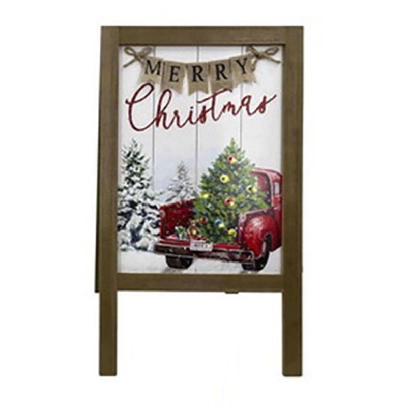 Χριστουγεννιάτικη ξύλινη πινακίδα με φως Merry Christmas 29.5x2.7x52 εκ