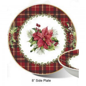 Poinsettia  πιάτο σούπας σετ έξι τεμαχίων χριστουγεννιάτικο 21 εκ