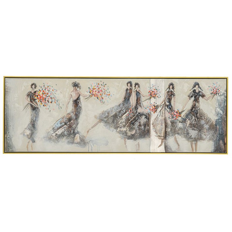 Πίνακας ελαιογραφίας με χορευτές και πλαίσιο σε χρυσή απόχρωση 152x52 εκ
