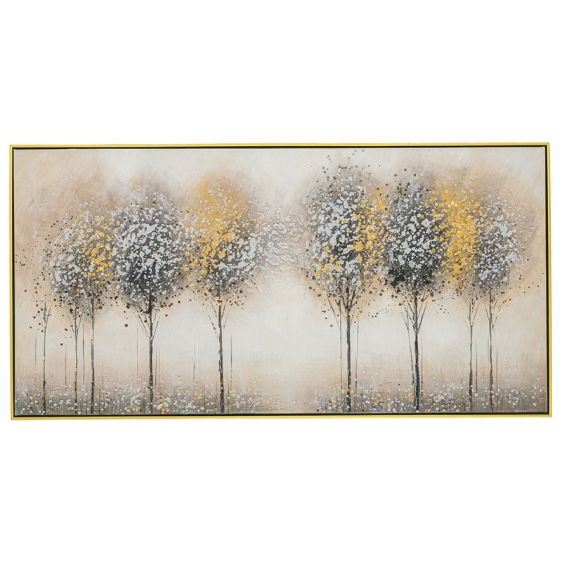 Πίνακας ελαιογραφίας με δέντρα και πλαίσιο σε χρυσή απόχρωση 142x72 εκ