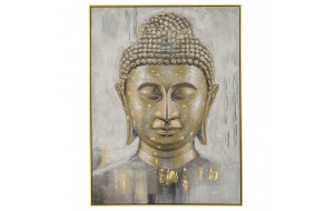 Πίνακας ελαιογραφίας με Βούδα και πλαίσιο σε χρυσή απόχρωση 92x122 εκ 