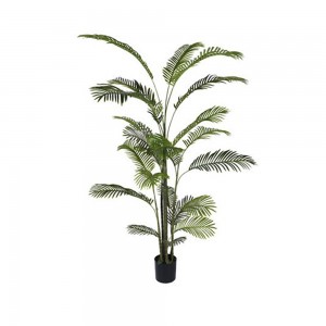 Φυτό τεχνητός φοίνικας αρέκα με εικοσιτρία φύλλα σε pp γλάστρα 220 εκ