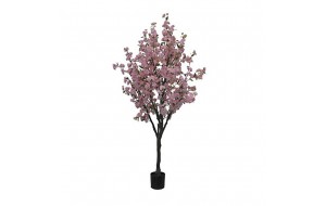 Φυτό τεχνητή ροδακινιά με ροζ άνθη σε pp γλάστρα 180 εκ
