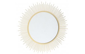 Καθρέφτης τοίχου με χρυσή μεταλλική κορνίζα 61 εκ