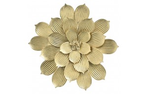 Χρυσό μεταλλικό λουλούδι τοίχου 57x56 εκ