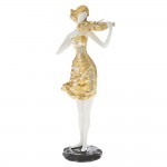 Διακοσμητική φιγούρα κοπέλα με βιολί απο πολυρεζίνη σε χρυσό χρώμα 13x10x25 εκ
