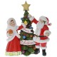 Επιτραπέζιο διακοσμητικό με Mr & Mrs Santa στο δέντρο από πολυρεζίνη 27x16x30 εκ