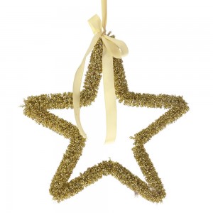 Κρεμαστό χριστουγεννιάτικο αστέρι σε χρυσή απόχρωση 42 εκ