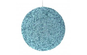Γαλάζια άθραυστη μπάλα με στρας σετ έξι τεμαχίων 10 εκ
