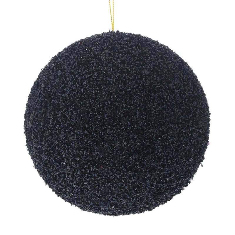 Μαύρη άθραυστη μπάλα με στρας σετ έξι τεμαχίων 10 εκ