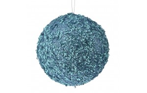 Γαλάζια άθραυστη μπάλα με στρας σετ τεσσάρων τεμαχίων 12 εκ