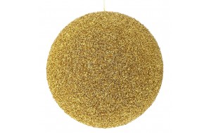 Χριστουγεννιάτικη άθραυστη μπάλα σε χρυσή απόχρωση με στρας 25 εκ