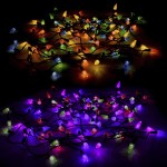 100 LED λαμπάκια με πρόγραμμα πράσινο καλώδιο και λαμπάκι κουκουνάρι σε πολύχρωμο φωτισμό 10 μέτρα