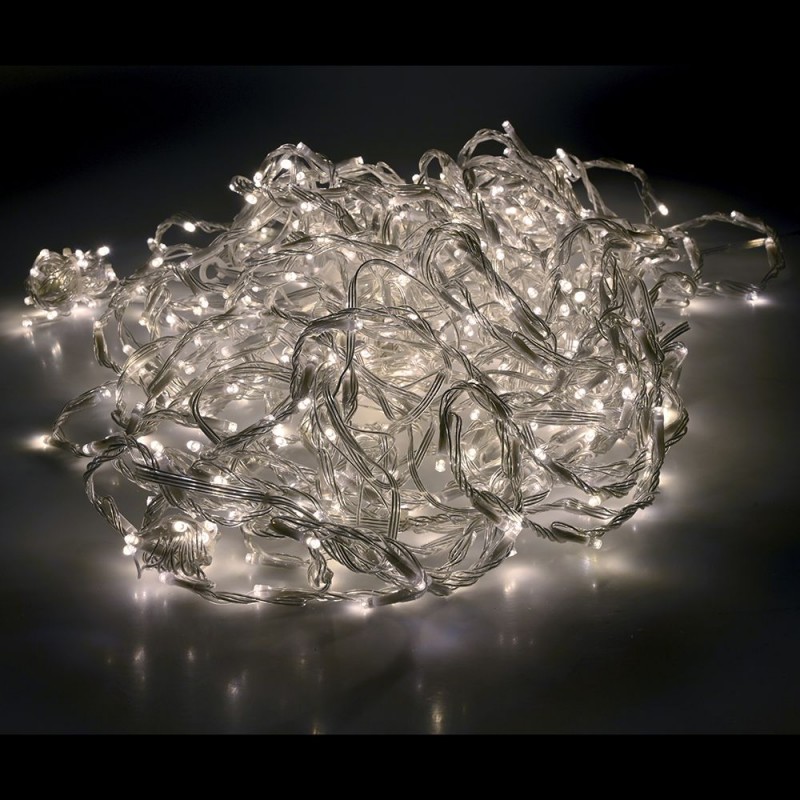 600 LED λαμπάκια κουρτίνα με πρόγραμμα χιονονιφάδας διάφανο καλώδιο και ψυχρό λευκό φως 2x3 μέτρα