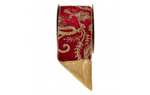 Embroidery χριστουγεννιάτικη κορδέλα σε μπορντό απόχρωση με χρυσά σχέδια 10x450 εκ Embroidery χριστουγεννιάτικη κορδέλα σε μπορντό απόχρωση με χρυσά σχέδια 10x450 εκ