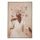 Πίνακας ελαιογραφίας πάνω σε τυπωμένο καμβά με φιγούρα γυναίκας με πεταλούδες στα μαλλιά 82x112 εκ