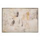 Πίνακας ελαιογραφίας πάνω σε τυπωμένο καμβά με φιγούρα Βούδα σε λευκό χρώμα και χρυσές λεπτομέρειες 123x83 εκ