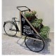 Smell the Flowers μεταλλικό διακοσμητικό ποδήλατο σε μαύρο χρώμα με βάση για κασπώ και γλάστρες 165x68x168 εκ