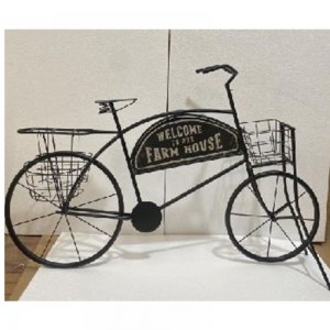 Farm House μεταλλικό διακοσμητικό ποδήλατο σε μαύρο χρώμα με τρεις βάσεις για κασπώ 134x32x85 εκ
