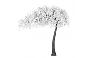 Διακοσμητικός κορμός δέντρου με λευκά λουλούδια και μεταλλική βιδωτή βάση 310 εκ