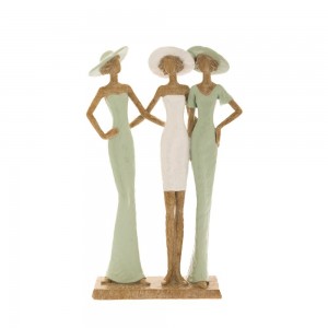 Διακοσμητικές φιγούρες γυναίκες με καπέλο από πολυρεζίνη 18x7x30 εκ