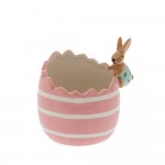 Διακοσμητικό κεραμικό μπώλ για πασχαλινά αυγά σε ροζ χρώμα 11x9x11 εκ