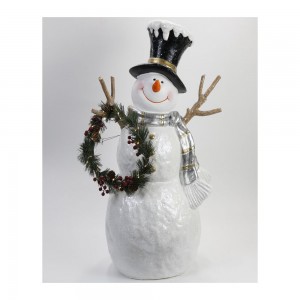 Χριστουγεννιάτικη κεραμική διακοσμητική φιγούρα χιονάνθρωπου σε λευκή απόχρωση 43x30x77 εκ Χριστουγεννιάτικη κεραμική διακοσμητική φιγούρα χιονάνθρωπου σε λευκή απόχρωση 43x30x77 εκ