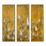 Gold Foil τρίπτυχος πίνακας ελαιογραφίας με απεικόνιση λουλούδια σε χρυσή κορνίζα 120x120 εκ Gold Foil τρίπτυχος πίνακας ελαιογραφίας με απεικόνιση λουλούδια σε χρυσή κορνίζα 120x120 εκ