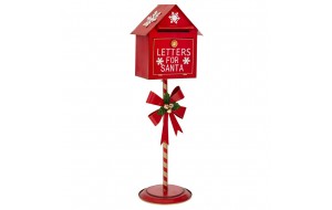 Letters for Santa χριστουγεννιάτικο διακοσμητικό μεταλλικό επιδαπέδιο γραμματοκιβώτιο σε κόκκινο χρώμα 31x29x100 εκ