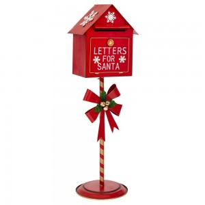 Letters for Santa χριστουγεννιάτικο διακοσμητικό μεταλλικό επιδαπέδιο γραμματοκιβώτιο σε κόκκινο χρώμα 31x29x100 εκ