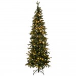 Alpine Pre-Lit Slim χριστουγεννιάτικο δέντρο σε πράσινη απόχρωση με ενσωματωμένα 300 LED λαμπάκια και ύψος 210 εκ  