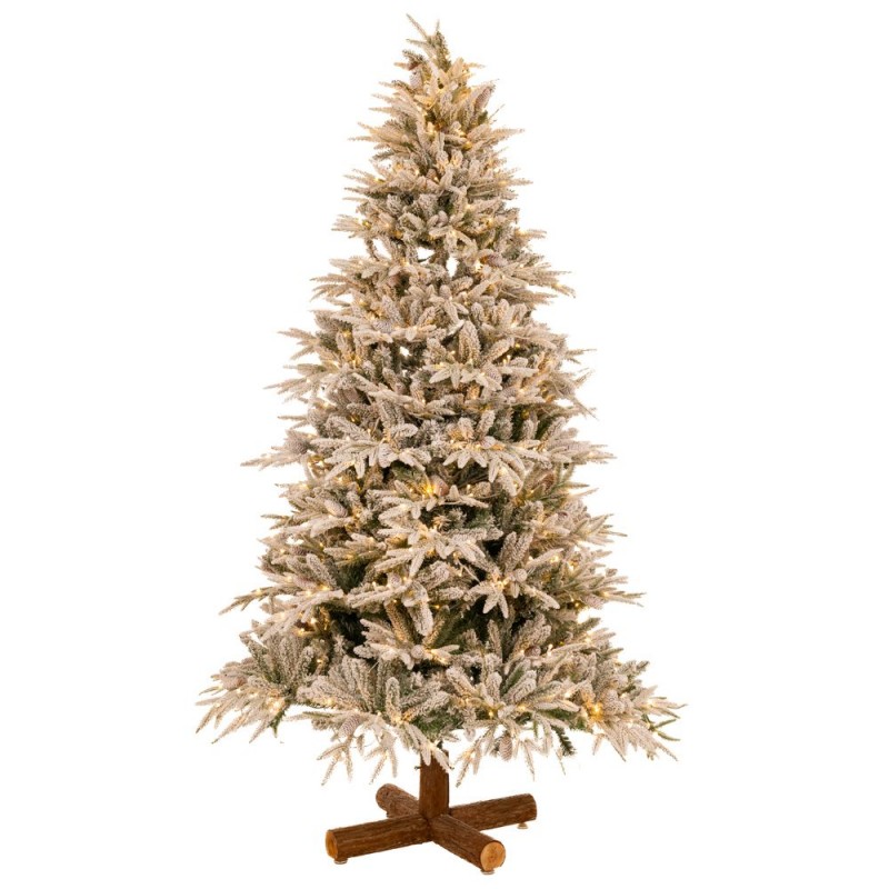 Jersesy Pine Pre-Lit χριστουγεννιάτικο δέντρο με χιονισμένα πράσινα φύλλα και 600 ενσωματωμένα LED με ύψος 180 εκ