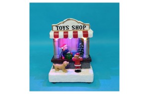 Toys Shop χριστουγεννιάτικο σκηνικό με ενσωματωμένο φωτισμό 10x8x15 εκ